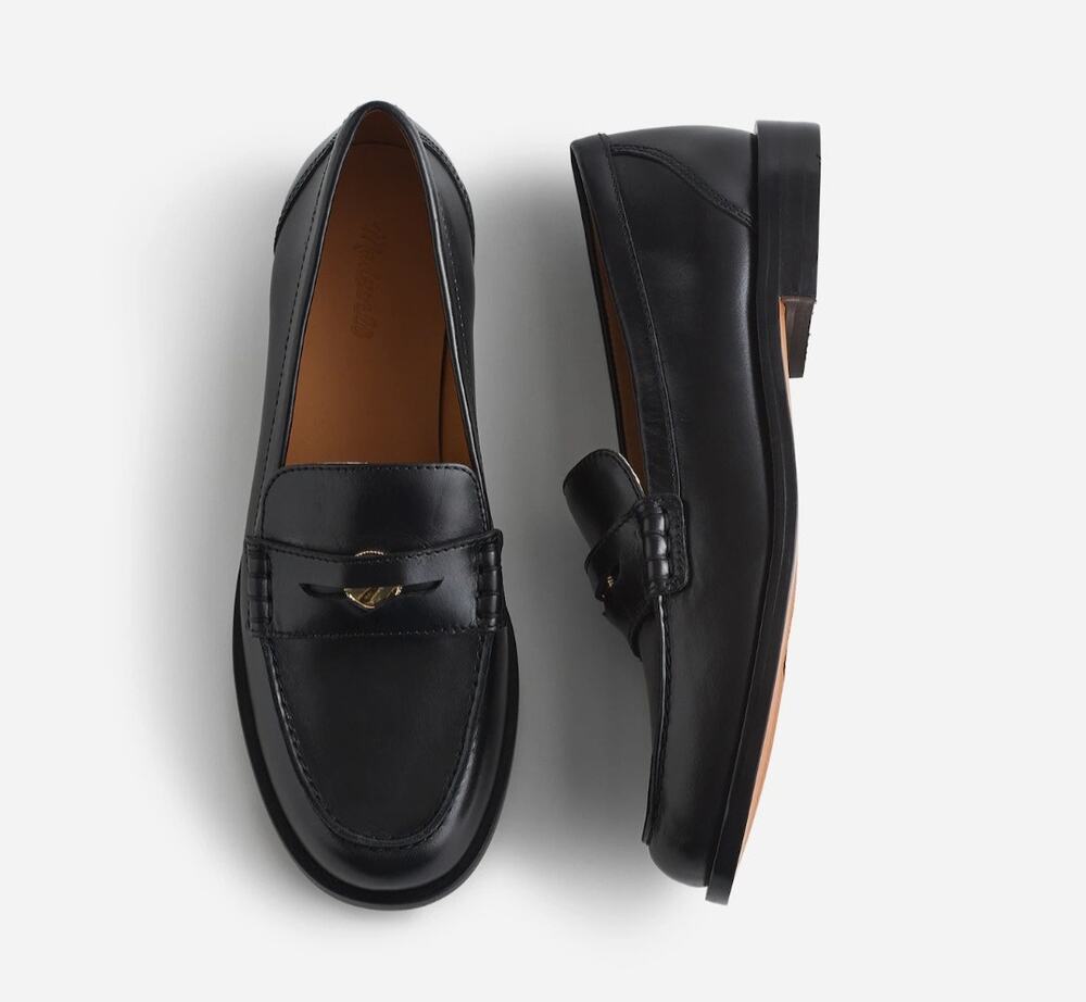 Madewell The Grayson Leather Penny Loafer Womens 8.5 Black Loafers